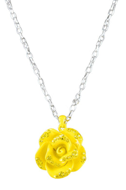 Crystal rose pendant necklace