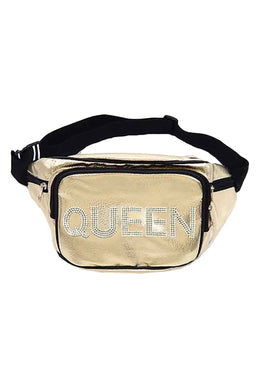 QUEEN LETTER RHINESTONE FANNY PACK
