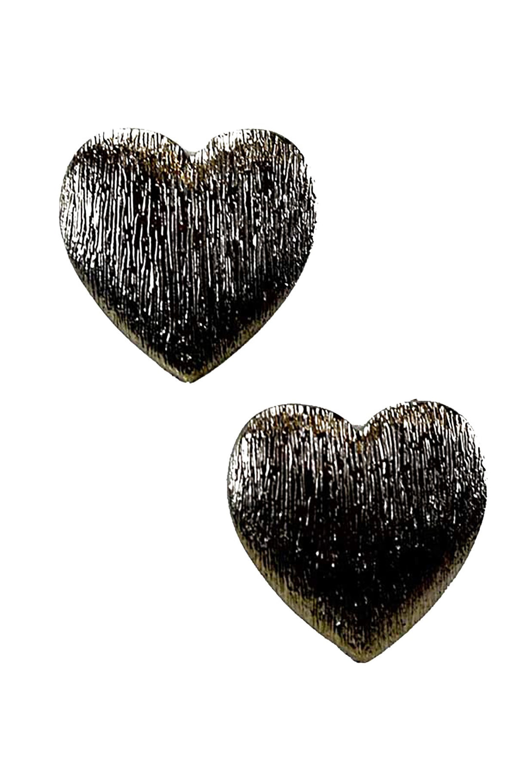 Textured metal heart earrings