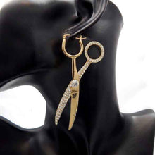 Load image into Gallery viewer, CRYSTAL SCISSORS SHAPE EARRING