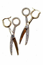 Load image into Gallery viewer, CRYSTAL SCISSORS SHAPE EARRING
