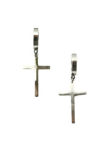 Load image into Gallery viewer, STAINLESS STEEL CROSS DANGLE EARRING