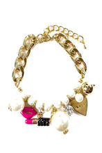 Load image into Gallery viewer, Pearl &amp; Charms Studded Bracelet