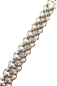 Crystal studded metal chain bracelet