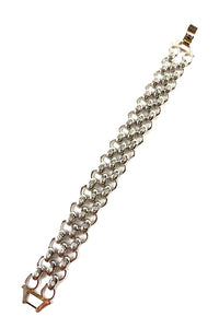 Crystal studded metal chain bracelet