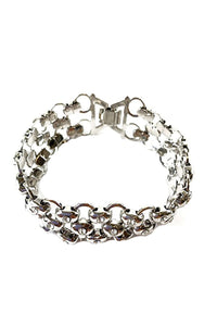 Crystal studded metal chain bracelet