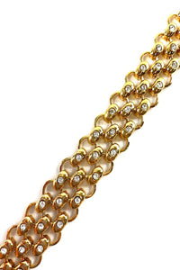 Crystal studded metal chain bracelet