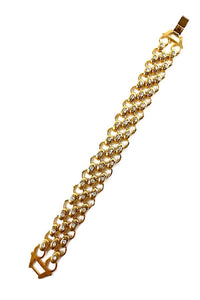 Crystal studded metal chain bracelet