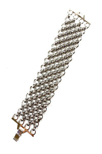 Crystal studded metal chain bracelet