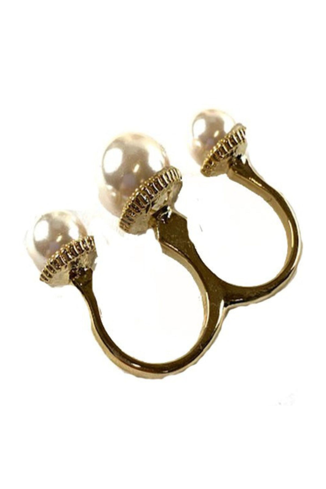 Two Finger Ring with Pearls