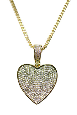 CUBIC HEART PENDANT NECKLACE