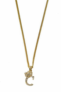 CROWN INITIAL PENDANT NECKLACE