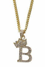 Load image into Gallery viewer, CROWN INITIAL PENDANT NECKLACE