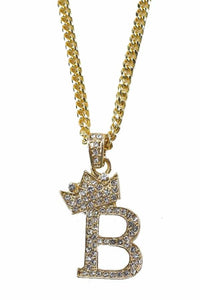 CROWN INITIAL PENDANT NECKLACE