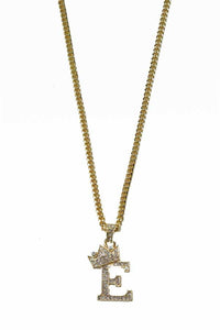 CROWN INITIAL PENDANT NECKLACE