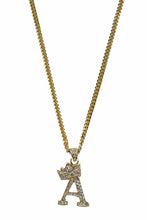 Load image into Gallery viewer, CROWN INITIAL PENDANT NECKLACE