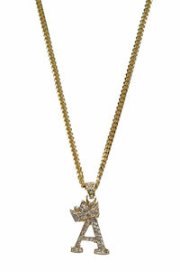 CROWN INITIAL PENDANT NECKLACE