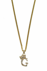 CROWN INITIAL PENDANT NECKLACE