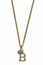 Load image into Gallery viewer, CROWN INITIAL PENDANT NECKLACE