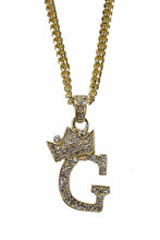 Load image into Gallery viewer, CROWN INITIAL PENDANT NECKLACE