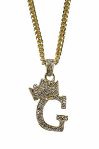 CROWN INITIAL PENDANT NECKLACE