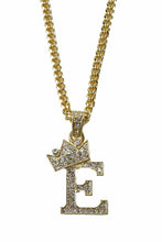 Load image into Gallery viewer, CROWN INITIAL PENDANT NECKLACE