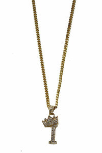 CROWN INITIAL PENDANT NECKLACE