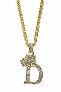 CROWN INITIAL PENDANT NECKLACE