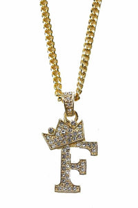 CROWN INITIAL PENDANT NECKLACE