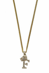 CROWN INITIAL PENDANT NECKLACE