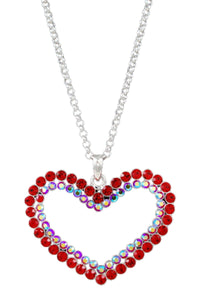 Studded cut out heart necklace
