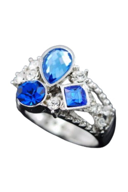 Crystal Jeweled Metal Ring