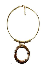 Load image into Gallery viewer, BAMBOO RING PENDANT CHOKER NECKLACE