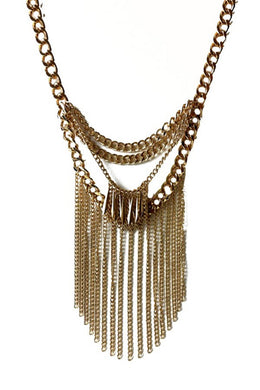 CHAIN FRINGE PENDANT NECKLACE