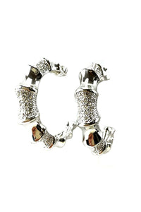 Rhinestone Studded metal hoop earrings