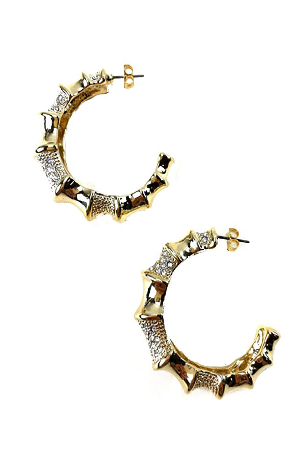 Rhinestone Studded metal hoop earrings
