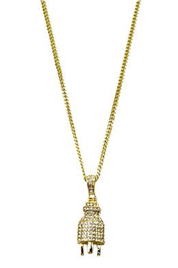 CRYSTAL PLUG PENDANT CHAIN NECKLACE