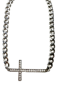 Crystal Studded CROSS Necklace