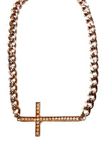 Load image into Gallery viewer, Crystal Studded CROSS Necklace