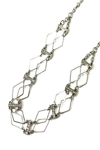 Elegant Diamond Cutout Crystal Accent Choker