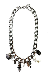 Charm Dangling Thick Link Chain Necklace