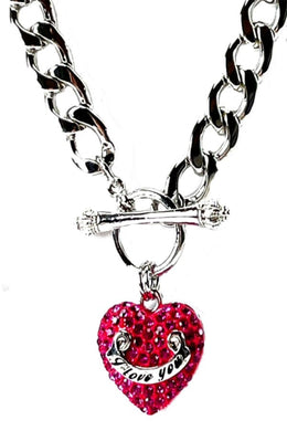 Crystal heart pendant necklace