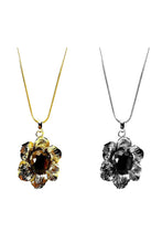 Load image into Gallery viewer, Jeweled flower pendant necklace