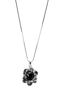 Jeweled flower pendant necklace