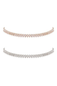 Cubic Zirconia Pointy Choker Collar Necklace