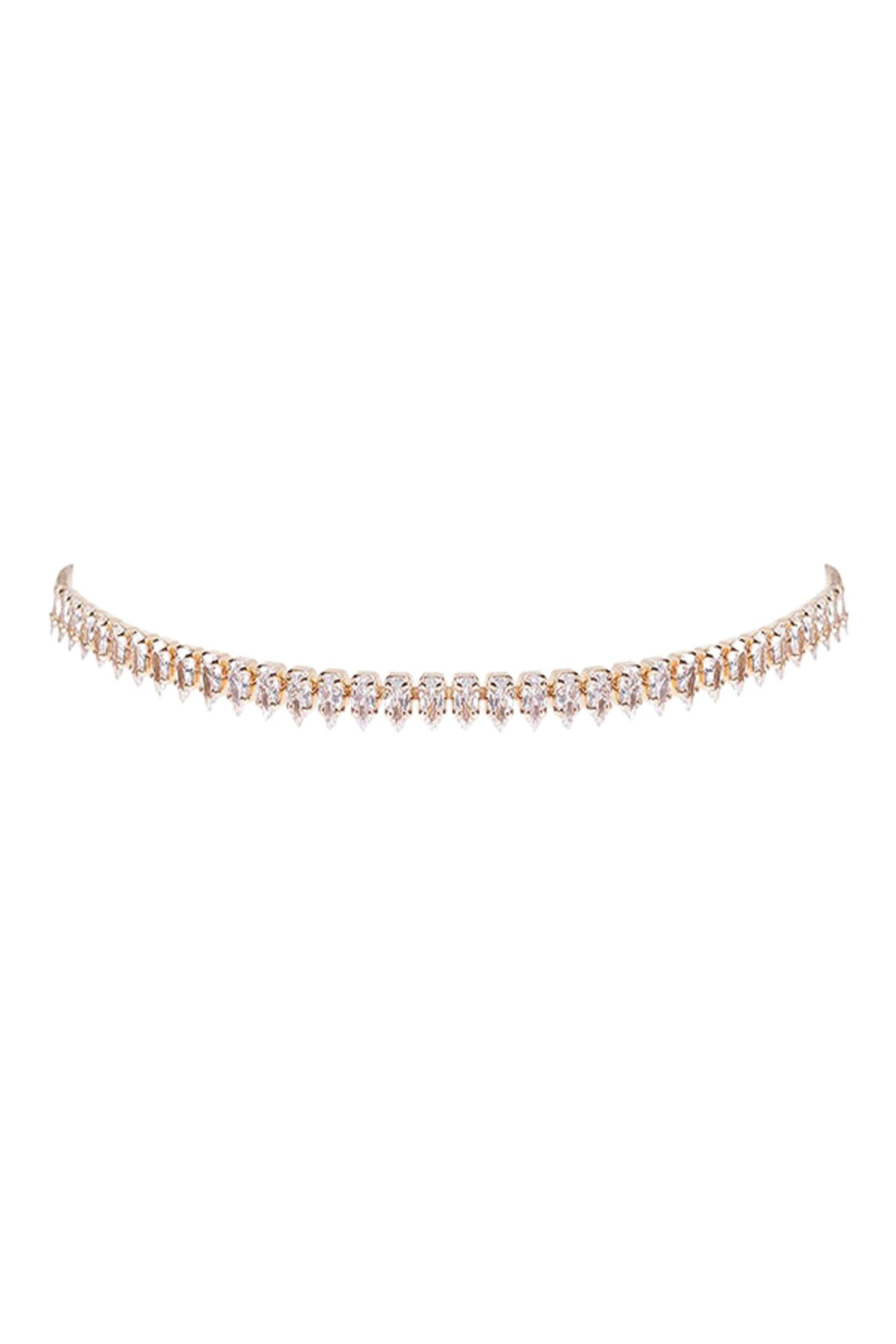 Cubic Zirconia Pointy Choker Collar Necklace