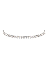 Cubic Zirconia Pointy Choker Collar Necklace