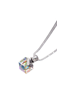 Crystal Cube Pendant Necklace
