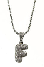 Load image into Gallery viewer, BUBBLE CRYSTAL INITIAL PENDANT NECKLACE