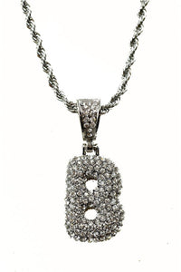 BUBBLE CRYSTAL INITIAL PENDANT NECKLACE